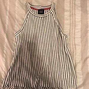 Striped high neck top